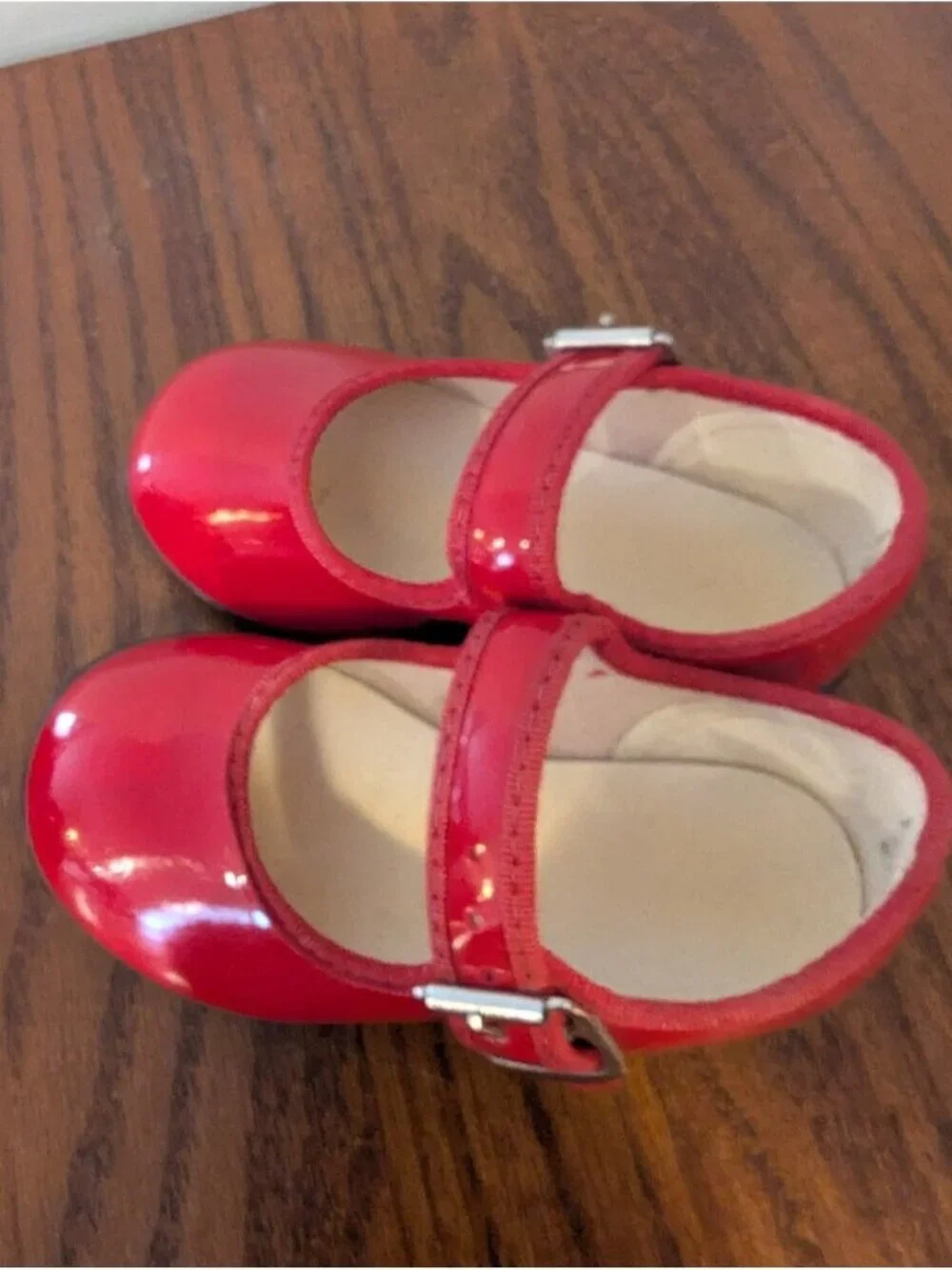 Toddletime vintage baby shoes Patent Leather 2 Pairs Red Sz 2 & Black Bow Sz 4